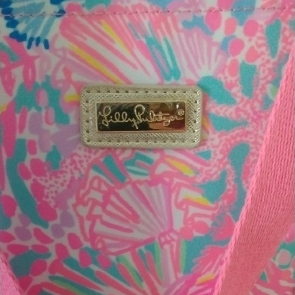 Lilly Pulitzer Vibrant Pink and Blue Tote - Picture 2 of 5